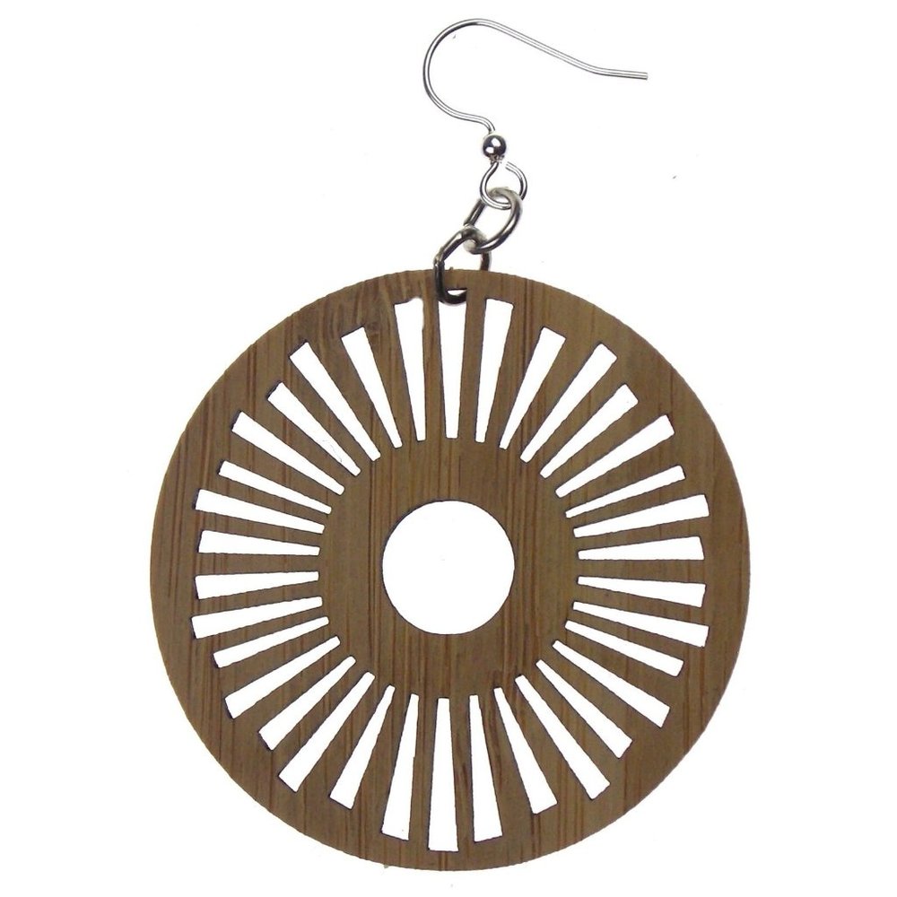 Wheel Design Earrings Green Tree Jewelry Sustainable Eco Friendly Made USA Gift
